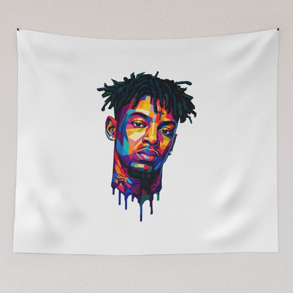 Artikelvorschau, 21 Savage Color Drip Pop Portrait entworfen und verkauft von Mildaenning.