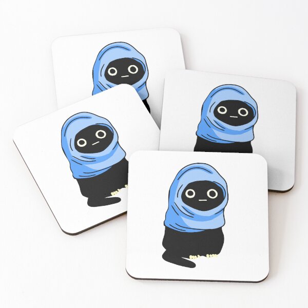 Item preview, Minimal Cat Wearing a Blue Hood designed and sold by ThingsCatsDo.