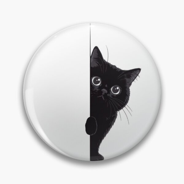 Item preview, Black Cat Peeking  designed and sold by dudelinart.