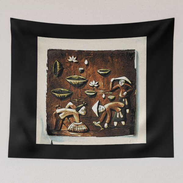Item preview, Three fishermen at traditional work / Swiss Artwork Photography designed and sold by Raphael Wolf.