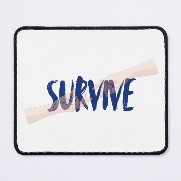 Item preview, Survive Classic Hand Art Aesthetic Blue Typography designed and sold by SEVEN ART PRODUCT.