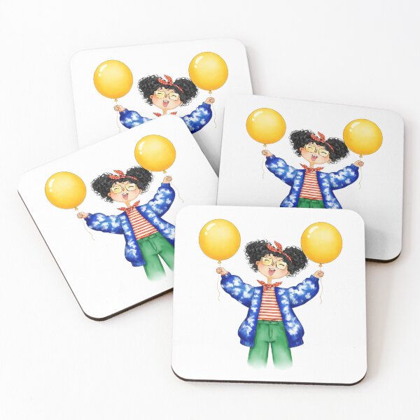 Item preview, Spread the Joy - Happy Girl with Yellow Balloons Art designed and sold by VauxelleArt.