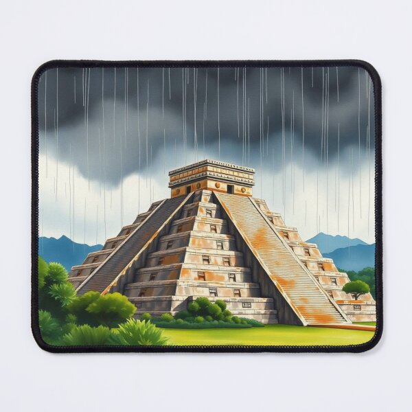 Item preview, Chichen Itza Pyramid in Rain - Mayan Temple Storm Art designed and sold by EllDAV777.