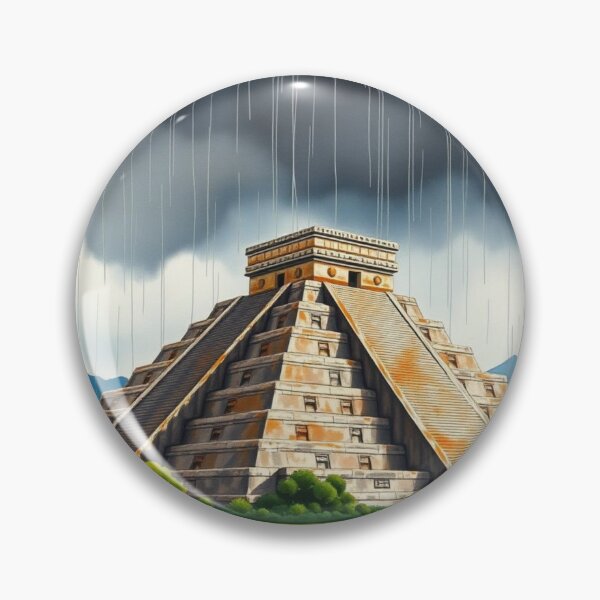 Item preview, Chichen Itza Pyramid in Rain - Mayan Temple Storm Art designed and sold by EllDAV777.
