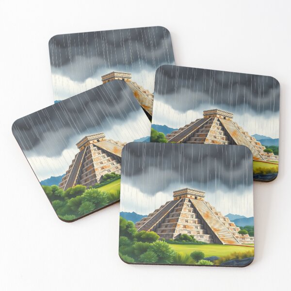 Item preview, Chichen Itza Pyramid in Rain - Mayan Temple Storm Art designed and sold by EllDAV777.