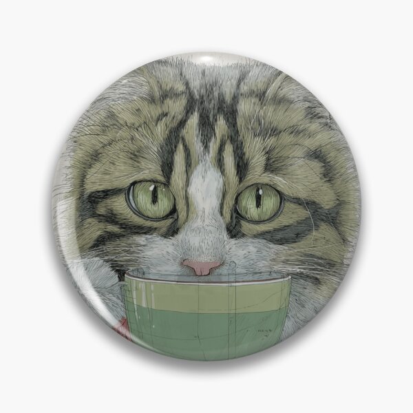 Item preview, Cat Holding a Green Cup designed and sold by CLEARART7.