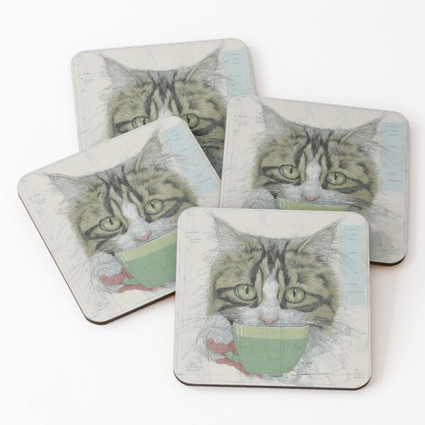 Item preview, Cat Holding a Green Cup designed and sold by CLEARART7.