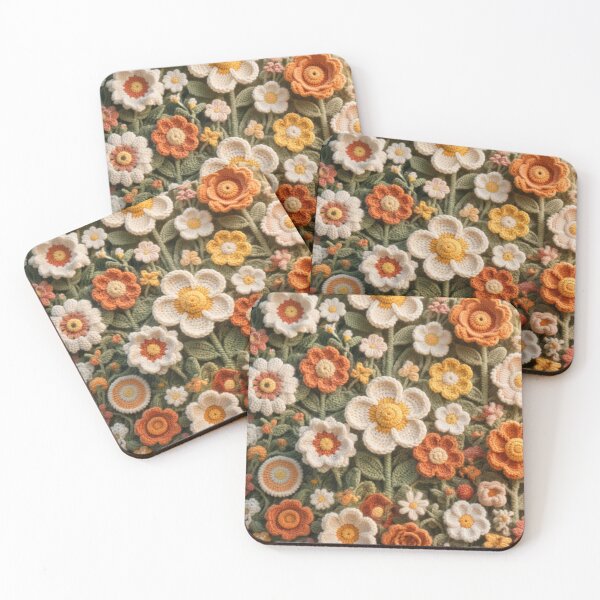 Item preview, Sunset Crochet Flower Garden – Cozy Cottagecore Floral Art designed and sold by stg-reigns.