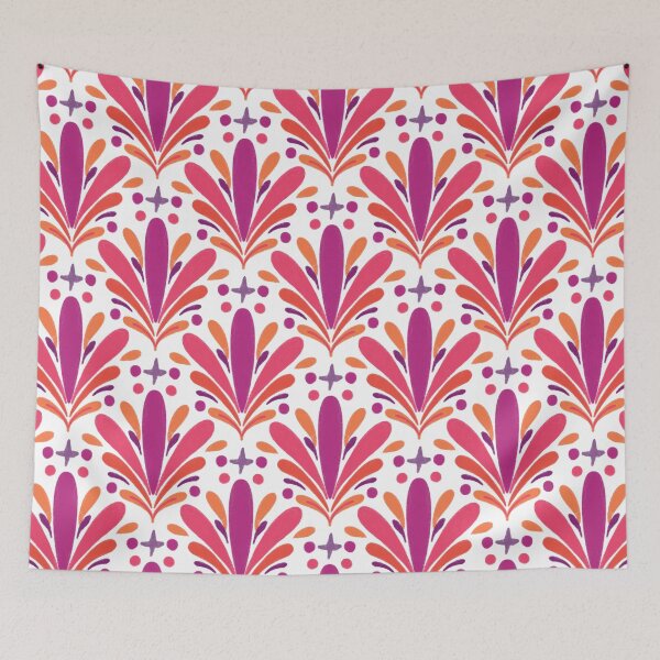 Item preview, Sparkling fireworks flourishes - magenta, pink and orange designed and sold by Home Cyn Home.