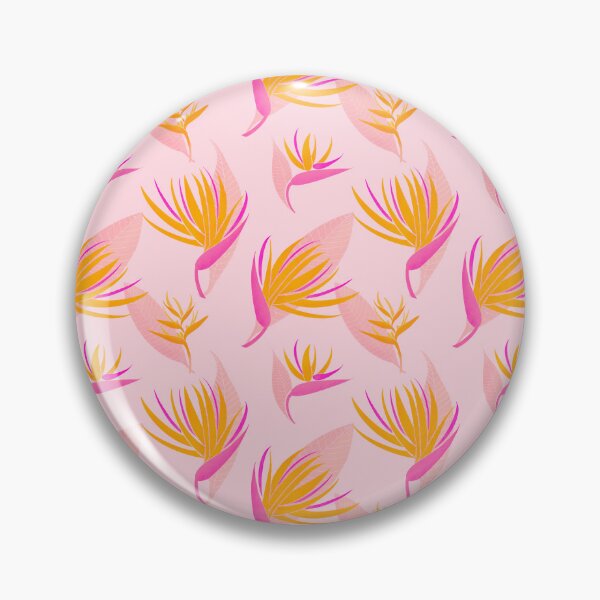 Item preview, Pink and yellow bird of paradise pattern designed and sold by Home Cyn Home.