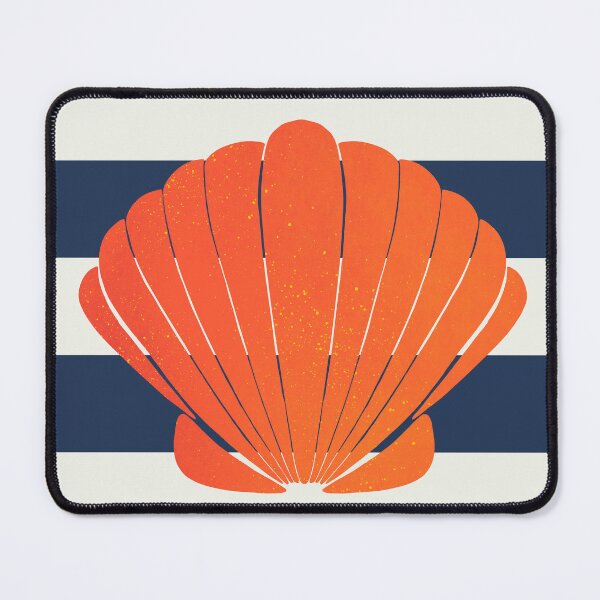 Item preview, Orange clamshell and navy stripes designed and sold by Home Cyn Home.