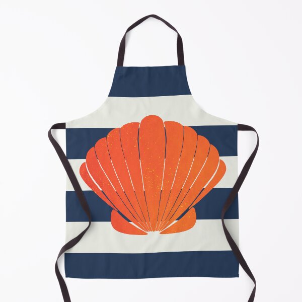 Item preview, Orange clamshell and navy stripes designed and sold by Home Cyn Home.