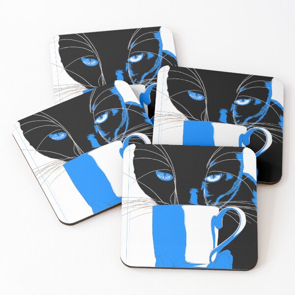 Item preview, Cat Drinking from a Blue Cup designed and sold by CLEARART7.