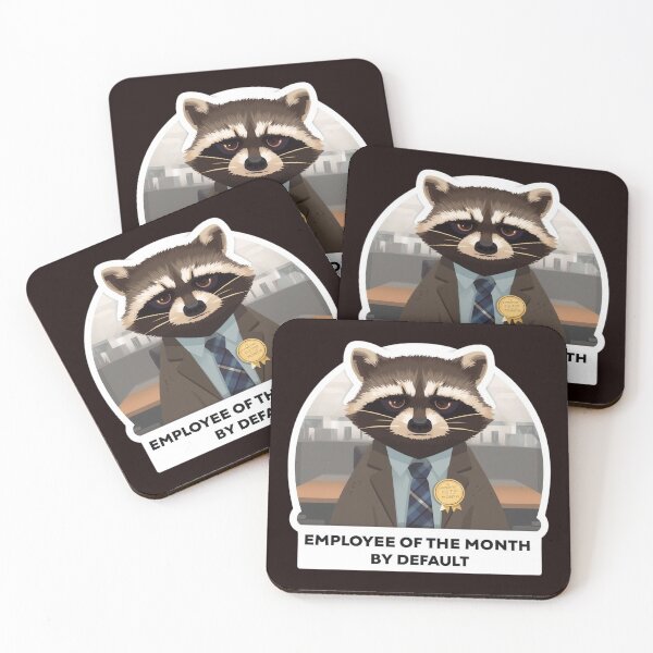Item preview, Funny Overworked Raccoon - Employee of the Month (By Default) designed and sold by The Prompted Soul.