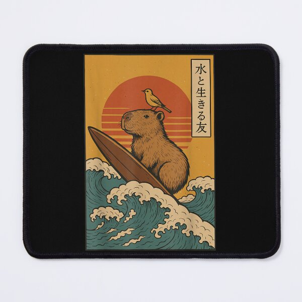 Item preview, Capybara Surfing Japanese Art for Men Women Kids , Capybara Gift Lover designed and sold by DZIRI NAJAT.