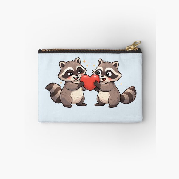 Item preview, Cute Raccoon Couple Sharing a Heart – Romantic Animal Art designed and sold by Ivy-Triggs.