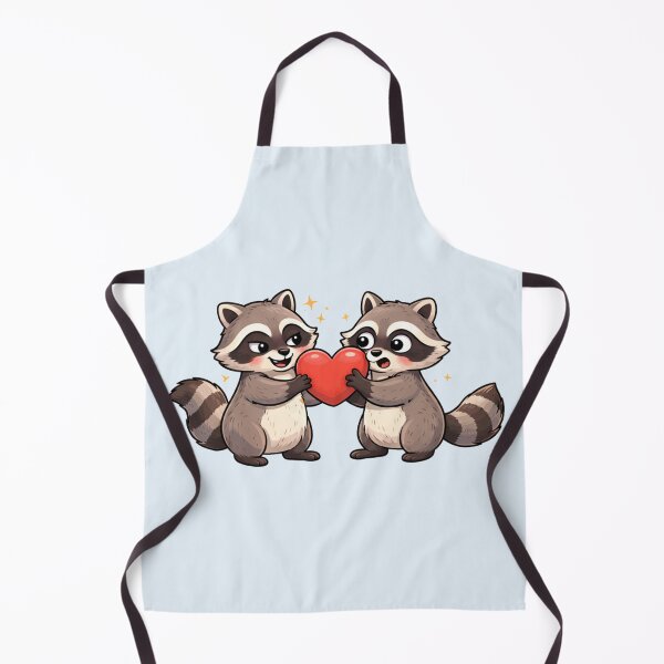Item preview, Cute Raccoon Couple Sharing a Heart – Romantic Animal Art designed and sold by Ivy-Triggs.