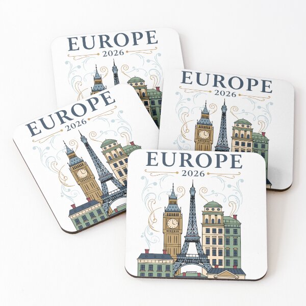 Item preview, Europe 2026 Vacation Vintage Travel Poster London & Paris Landmarks designed and sold by MAGICKEY2024.