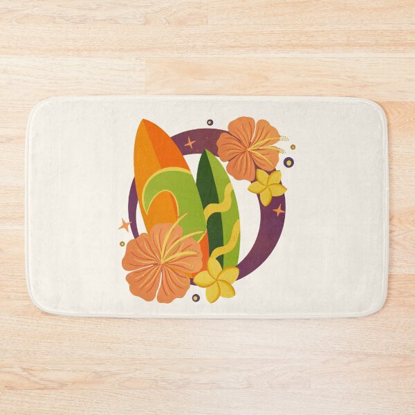 Item preview, Retro surfboards badge - orange and green designed and sold by Home Cyn Home.
