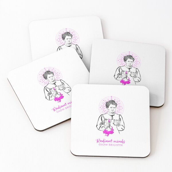 Item preview, Maria Skłodowska-Curie, Radiant minds, minimalistic, scandi, black and pink designed and sold by Drawmecute.