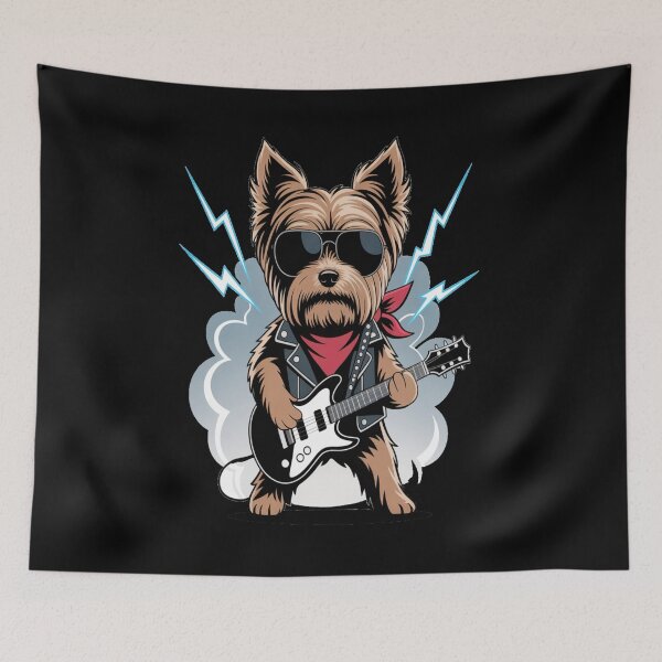 Item preview, Yorkie Rock Tshirt designed and sold by Jacky-Design.