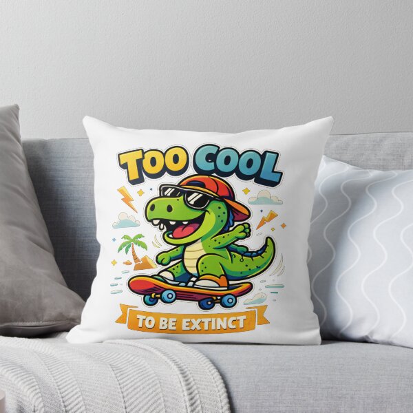 Item preview, Happy Skateboarding Dinosaur – Cute Dino Sticker & Apparel Design designed and sold by Hummer Studio.