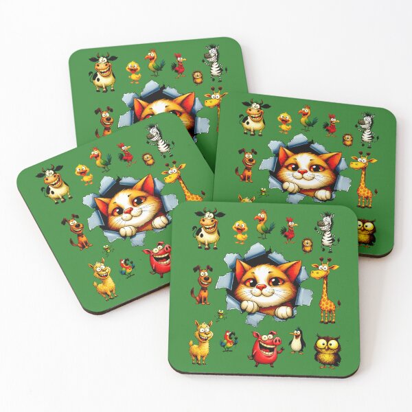 Item preview, Cute Funny animals pattern designed and sold by Doodle-Bloom.