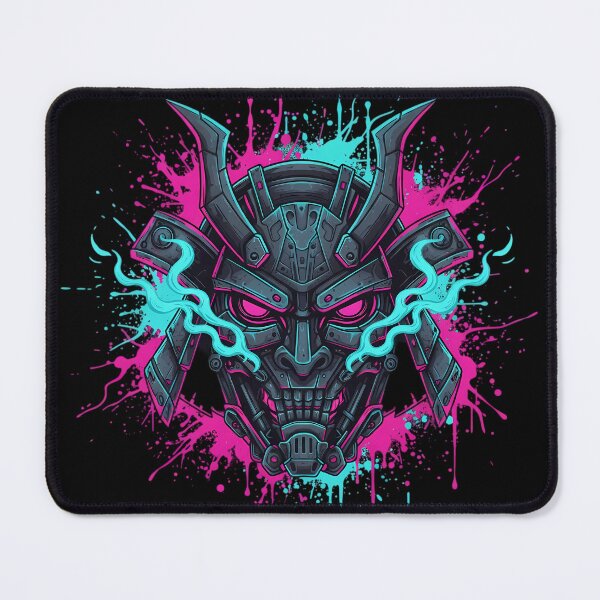 Item preview, Neon Cyber Samurai - Artistic Japanese Mask designed and sold by ImpactVibe.