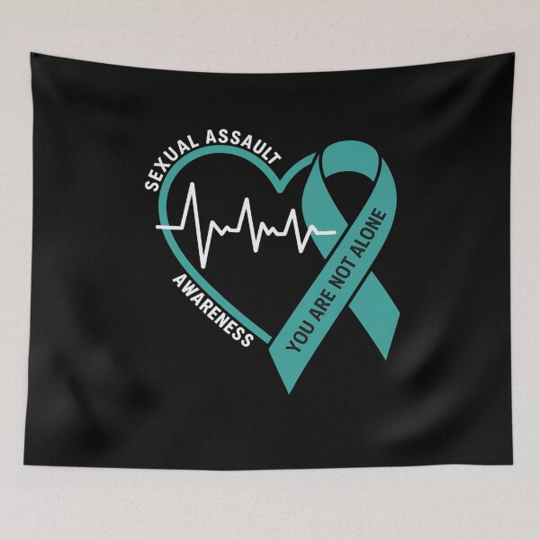 Item preview, Sexual Assault Awareness Month Heart Teal Ribbon Support designed and sold by cosmicncozyS.