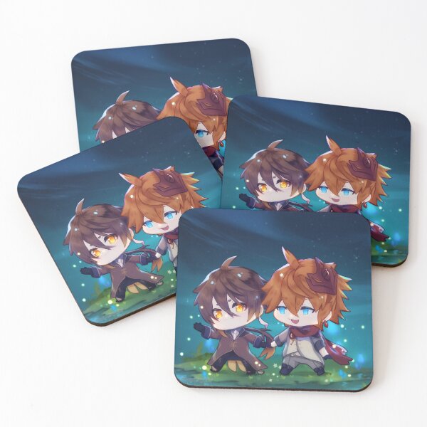 Item preview, Zhongchi chibi - tartali - zhongli x childe - tartaglia x zhongli genshin impact designed and sold by kimithepumpkinART.