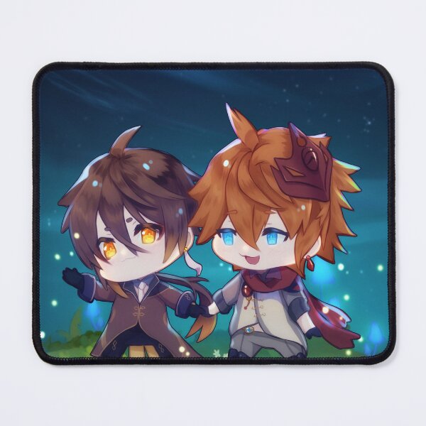 Item preview, Zhongchi chibi - tartali - zhongli x childe - tartaglia x zhongli genshin impact designed and sold by kimithepumpkinART.