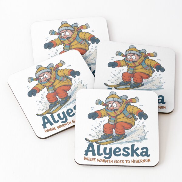 Item preview, Alyeska Winter Humor – Funny Ski Adventure Illustration designed and sold by KivaroArt.
