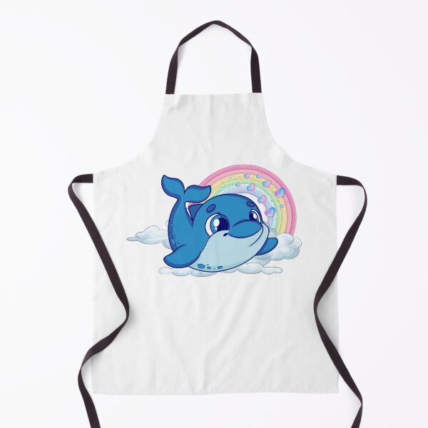 Item preview, Leaping Dolphin - Cute Blue Dolphin Jumping from Cloud with Rainbow designed and sold by Love3Happy.