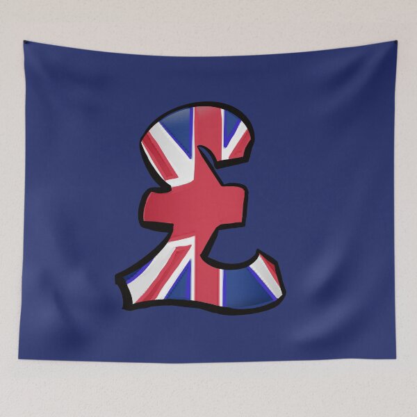 Item preview, Rich Cash Money -  British Pound Sign in UK Flag colours London England Currency designed and sold by Artonmytee.