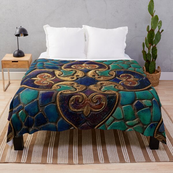Item preview, Gaudi Inspired Blue Turquoise Mosaics Tile Pattern designed and sold by GrinGalore.
