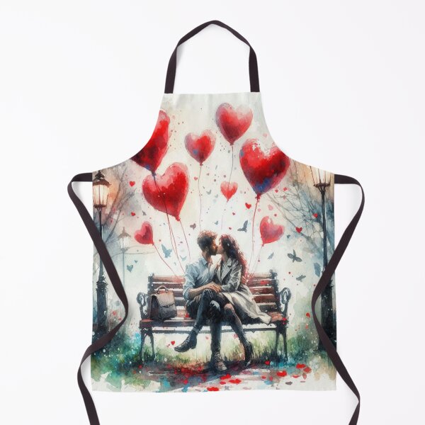 Item preview, Valentine’s Kiss in Park – Love, light & heart balloons in a scene full of tenderness and magic designed and sold by FotoworldEdel.