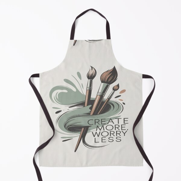 Item preview, Create More Worry Less – Artistic Paint Brush Illustration designed and sold by myforestfog.