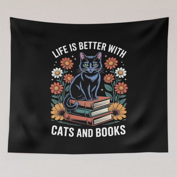 Item preview, Life Is Better With Cats And Books Cute Cat Lover designed and sold by joyouartArt.