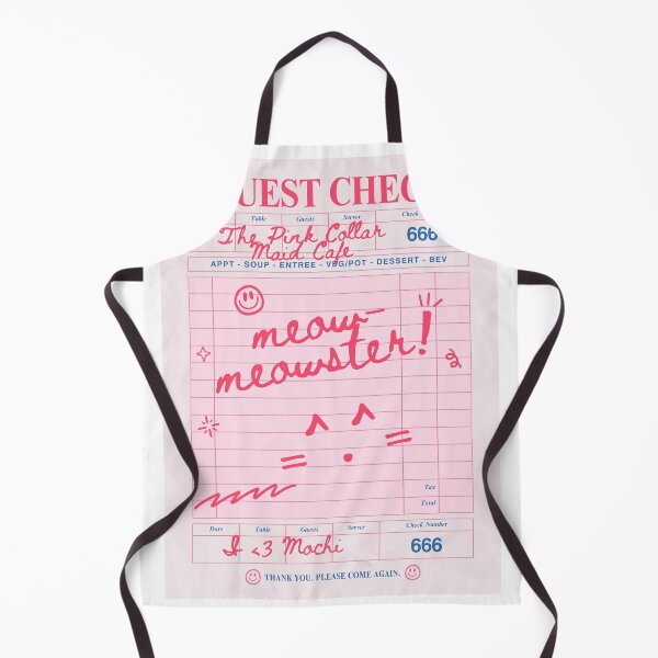 Item preview, Pink Collar Maid Cafe Guest Check • Cute Catgirl Maid Cafe Kawaii Meme Art designed and sold by Xena Zeit-Geist.