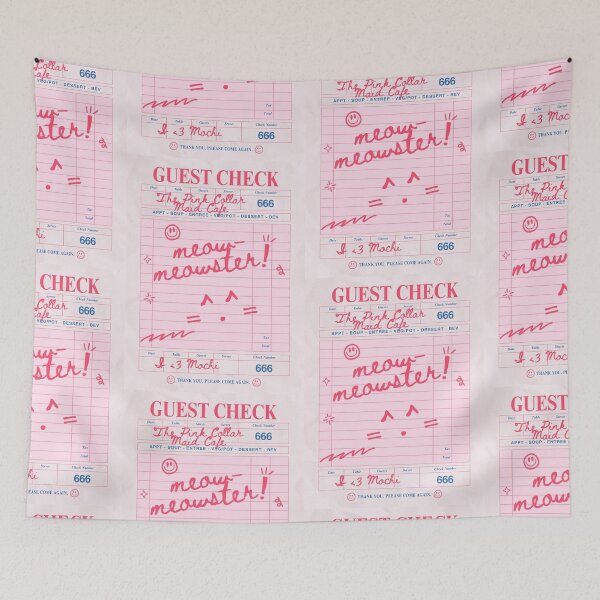 Item preview, Pink Collar Maid Cafe Guest Check • Cute Catgirl Maid Cafe Kawaii Meme Art designed and sold by Xena Zeit-Geist.
