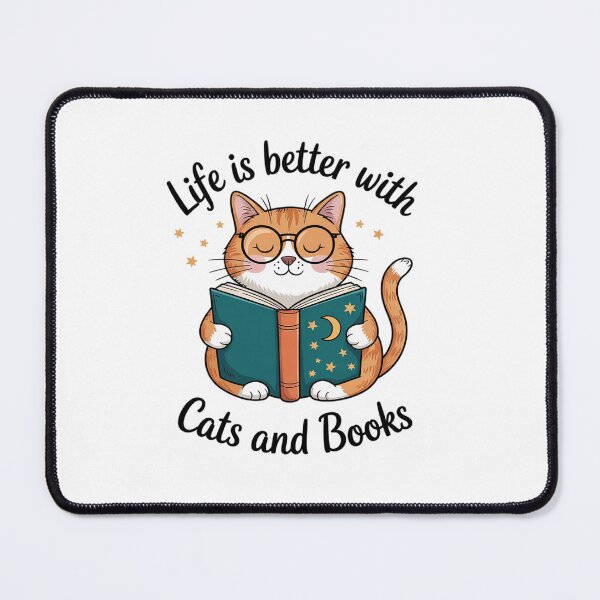 Item preview, Life Is Better with Cats and Books Reading designed and sold by angolinnArt.
