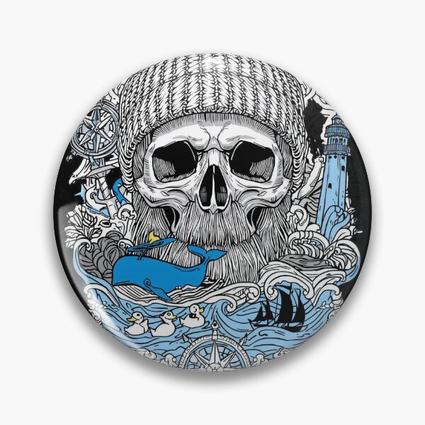 Item preview, Nautical Sailor Skull Marine Adventure and Sea Elements designed and sold by Bone & Blade.