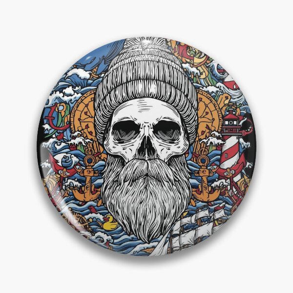 Item preview, Nautical Sailor Skull Marine Adventure and Sea Elements designed and sold by Bone & Blade.