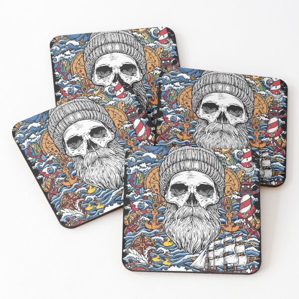 Item preview, Nautical Sailor Skull Marine Adventure and Sea Elements designed and sold by Bone & Blade.