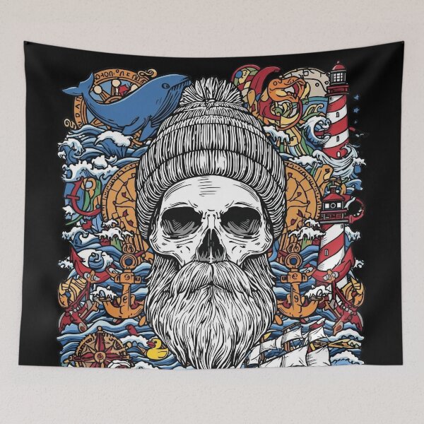 Item preview, Nautical Sailor Skull Marine Adventure and Sea Elements designed and sold by Bone & Blade.