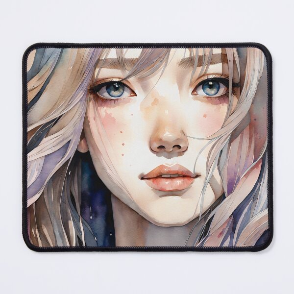 Item preview, Soft Shades of Beauty - Thoughtful Girl Watercolor Portrait designed and sold by FriskyLemur.