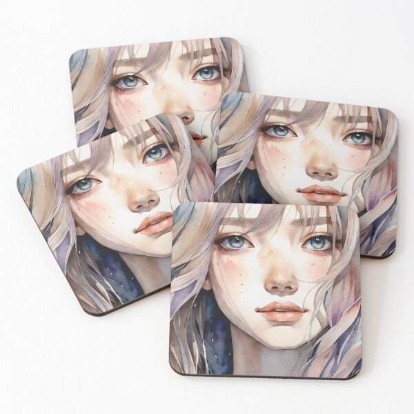 Item preview, Soft Shades of Beauty - Thoughtful Girl Watercolor Portrait designed and sold by FriskyLemur.