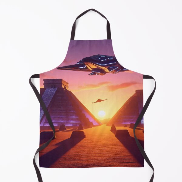 Item preview, Ancient Arrival – Futuristic Spaceships Over Glowing Pyramids designed and sold by Dogandesighn.