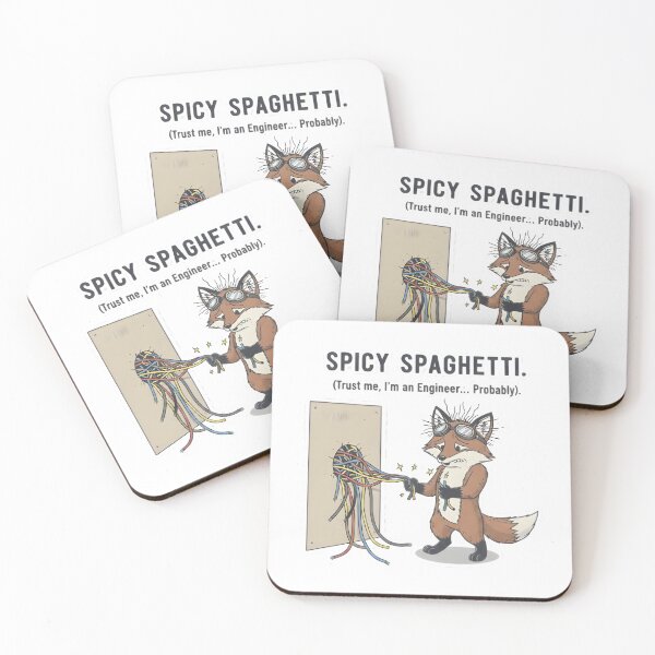 Item preview, Spicy Spaghetti - Funny Electrician Fox Sticker designed and sold by Measured-Twice.