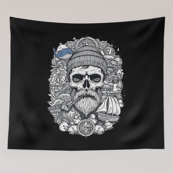 Item preview, Nautical Sailor Skull Marine Adventure and Sea Elements designed and sold by Bone & Blade.